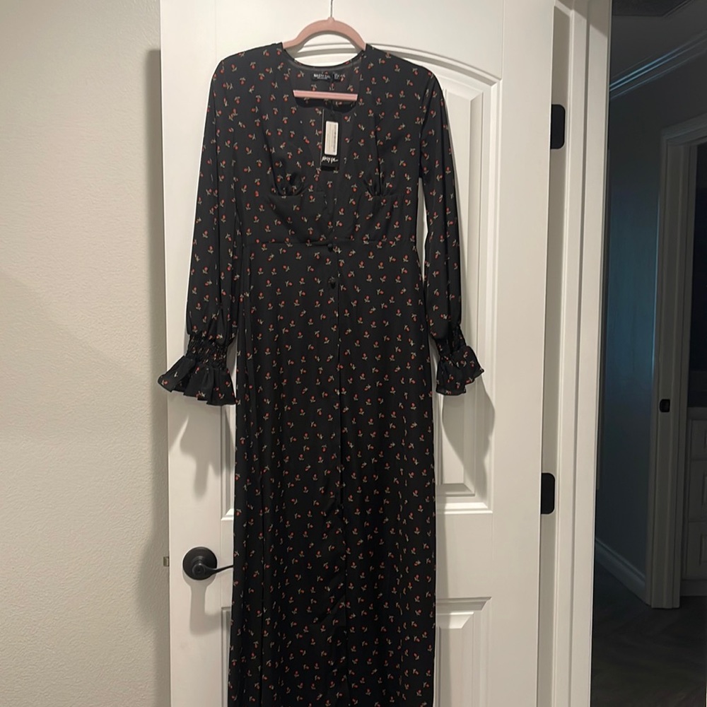 Nasty Gal, black, floral, maxi dress